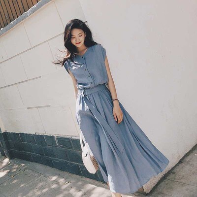 hiffon dress womens summer new popular temperament skirt is