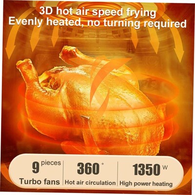 8LEnglish button air/fryer oven Multifunctional No lampblack