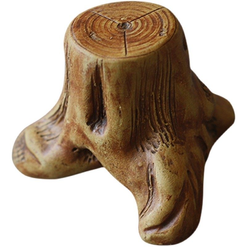 宜兴紫砂树桩盖置手工创意茶盖托壶盖架功夫茶具茶道零配茶宠摆件