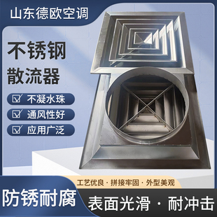 不锈钢方形散流器新风系统空调出风口单层防雨百叶通风除尘格栅
