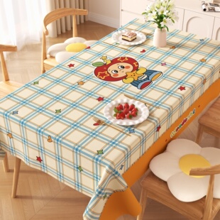 桌布卡通隔热防烫免洗长方形餐桌垫家用防水防油可爱风桌面保护垫