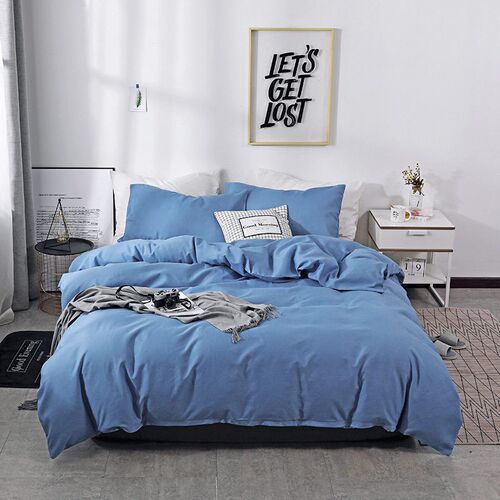 E-commerce Bedding Solid Color Grinding Three-piece Set Plai