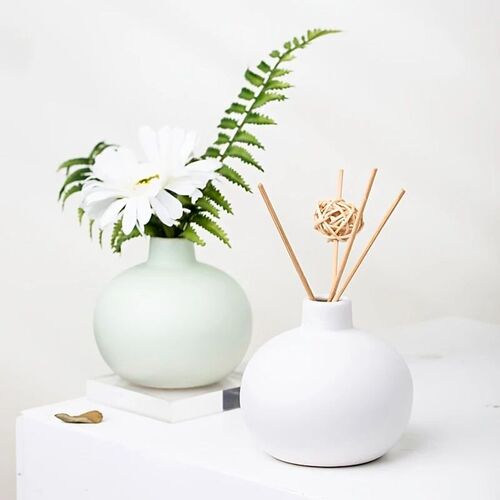Mini Round Ball Vase Colorful Ceramic Circular Mouth Flower