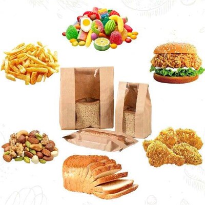 Bread Storage Bag Kraft Paper Bread Bag 50 Packs Paper