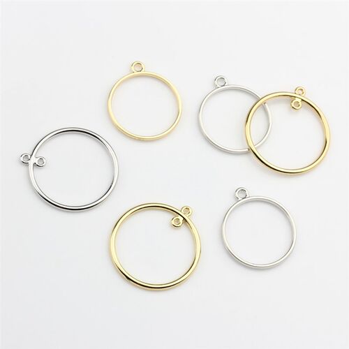 Zinc Alloy   Round Circle Charms Bezel Metal Frame Pendant S