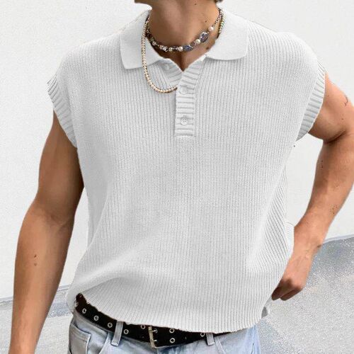 Knitted shirt mens collar knitted top mens