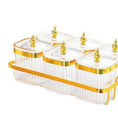Dried Snack Plate Food Storage Trays with Rack Organizer