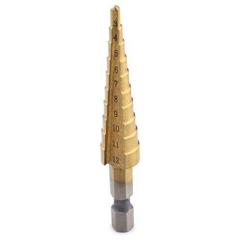 HSS Step Drill Bit Set Titanium Coated 3-12mm Cone Hole Cutt