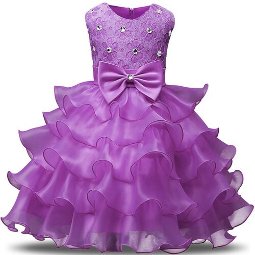 Summer Flower Girl Dress Kids Floral Cake Dresses Wedding Ev