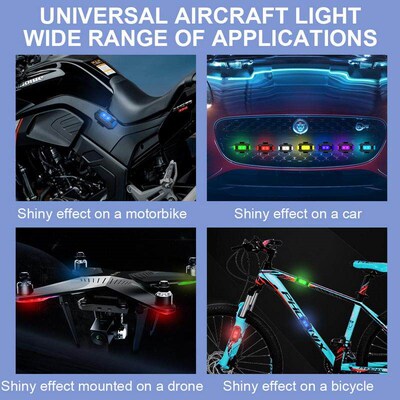Bicycle Flashing Taillights 7 Color Bike Drones Aircraft Lig