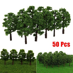 50Pcs Model rees Train Railroad Micro Landscape Layout ama S