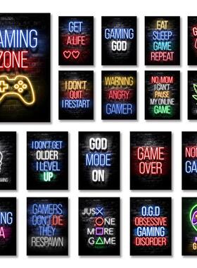 Gaming Room Decoration Poster Wall Art Video Game Canvas Pai
