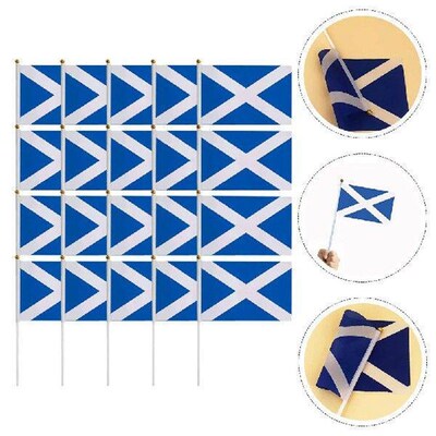 20 Pcs Scotland Waving Flag Small Garden Decor Handheld
