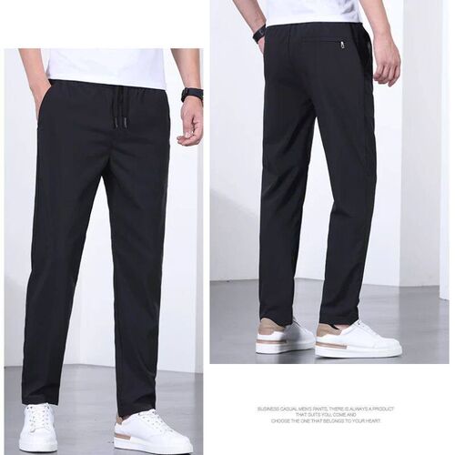 Mens Quick-drying Pants, Drawstring Elastic Waist, Casual T