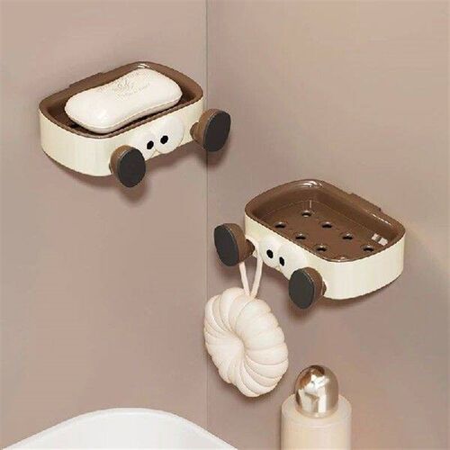 1pc Cartoon Soap Box Holder Wall Mounted Drain Soap Dish