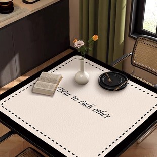 正方形餐桌桌垫客厅茶几垫新款高级皮革免洗防油桌布桌面保护垫子