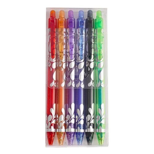 6pcs 0.5mm Erasable Gel Pen Set 6 Colors Ink Writing Gel Pen
