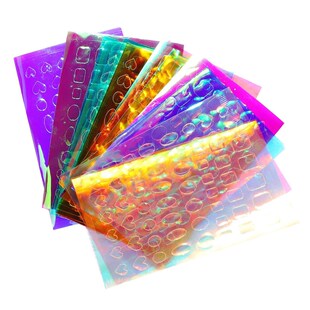 11 Sheets of Aurora Ice Glass ers for Nail Art, Large Hologr