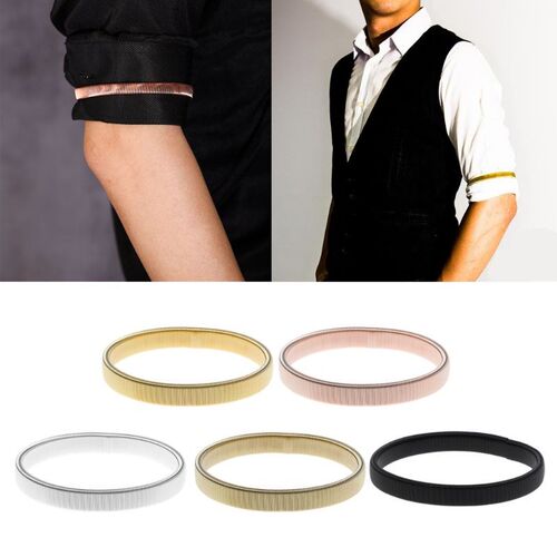 Arm Warmer Shirt Sleeve Holder Metal Anti-Slip Elastic Brace