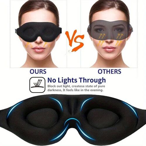 3D Contour Cup Sleep Mask With Noise Ear plug, Light Blockin