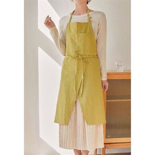 New Apron Linen Soft Fabric Simple Style Anti-Stain Daily