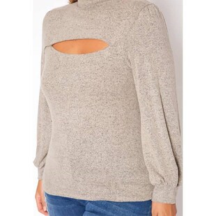 Roll Neck Sweater Plus Long Out Size Hollow Womens Elegant