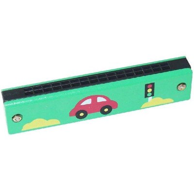 1/2/4PCS Holes Cartoon Wooden Harmonica Mouth Organ Kids
