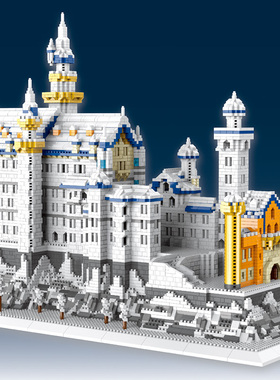 8288pcs City Famous Architecture Snowing Swan Castle Diamond