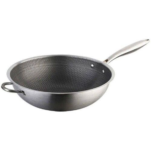 Stainless Steel Wok Nonstick Frying Pan Kitchen Portable