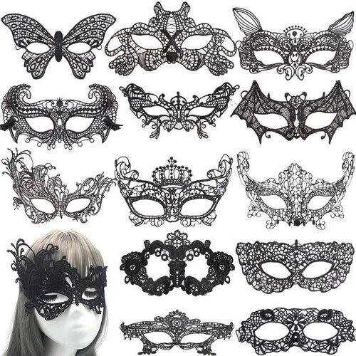 Women Gothic Lace Mask Cosplay Halloween Party Carnival