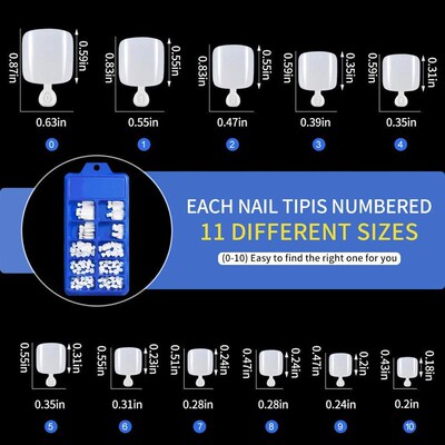 100PCS Short Square False Toenail Tips Full ver White Artifi