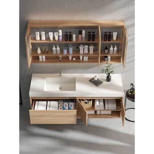 Log Color Ceramic All-in-One Basin Rock Board Bathroom Cabin