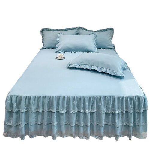 Bed Sheet Single-Piece Bed Skirt Princess Lace Bedspread Bed