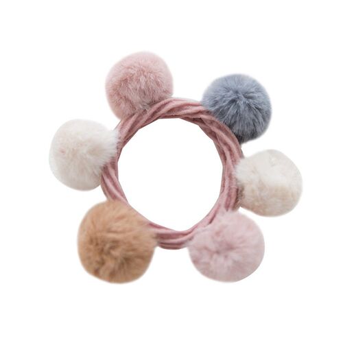 Lovely woman Pompom Hair Ties Girls Elastic Hair Band Rubber