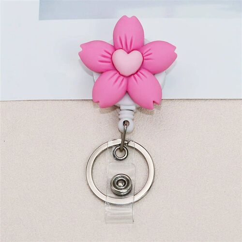 Cute Flower Rein Retractable Medical Badge Reel for Nure Doc