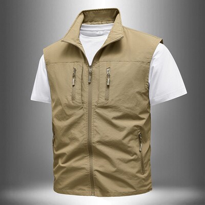 Plus Size 2025 Vest Mens Middle-aged Outdoor Fishing Waistc