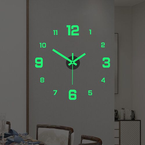 3D Luminous Wall Clock Frameless Digital Wall Clocks DIY Acr