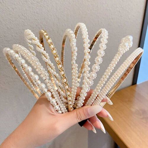 New Women Full Pearls Hair Bands Elegant Sweet Headband Simp