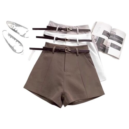 Elegant High Waist Suit Shorts Womens Spring Summer Casual