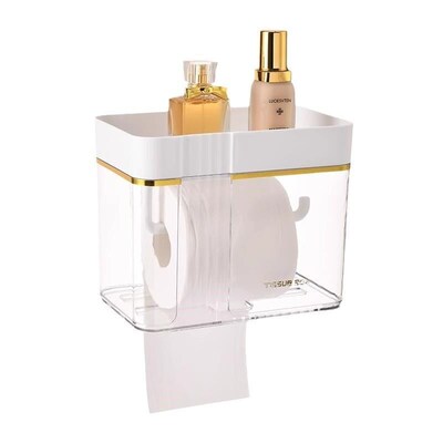 Wall-mounted facial tissue storage box for the bathroom, toi