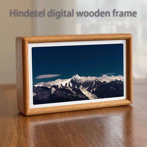 Hindetel wooden photo frames digital touch screen  Play phot