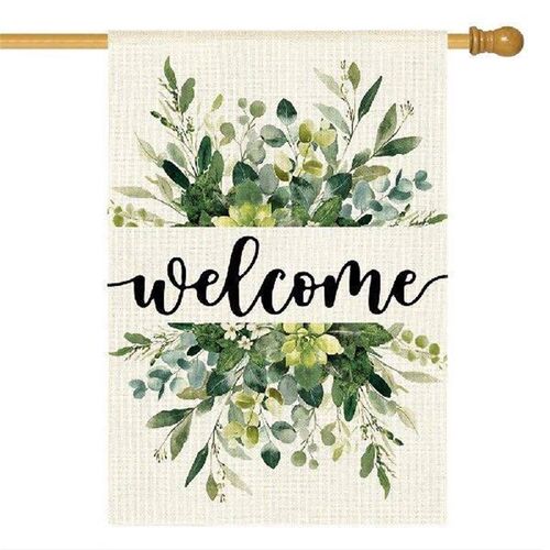 Floral Welcome Garden Flag Double Sided 12x18 Inch
