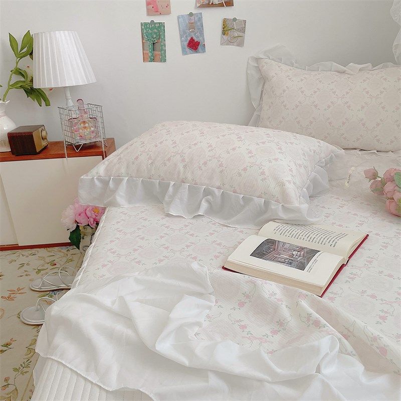 特别甜心玫瑰小碎花床裙冰丝凉席三件乳胶席空调软席可机洗,床上用品,冰丝席,淘宝优惠券,粉丝福利购,淘宝优惠卷