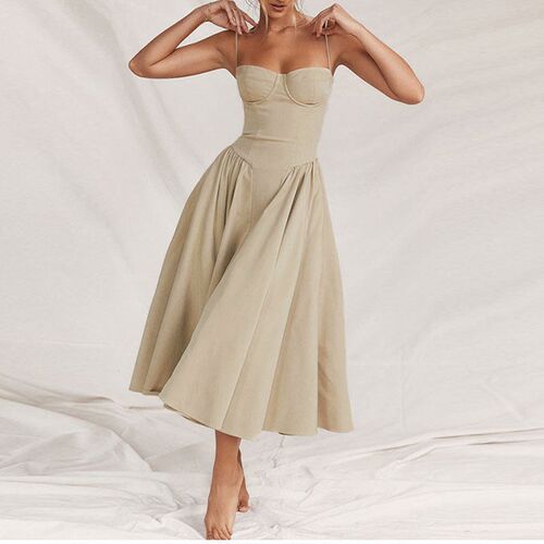 Strapless Dress Waist Fashion Sexy Red Sling Dress For Women