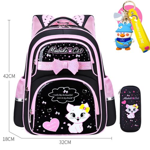 Waterproof School Bags For Girls Kids Schoolbags cat cartoon