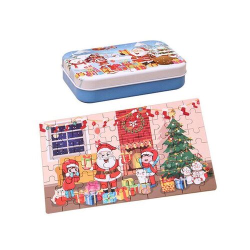 DIY Wooden Puzzle, Santa Christmas Educational Toy for Kids