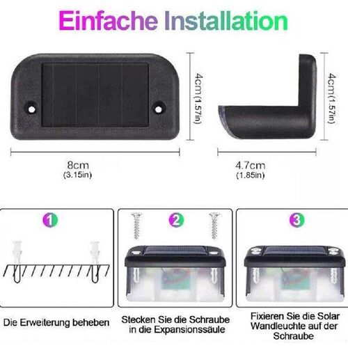 4/8/12Pcs Solar Deck Lights IP65 Waterproof Step Garden