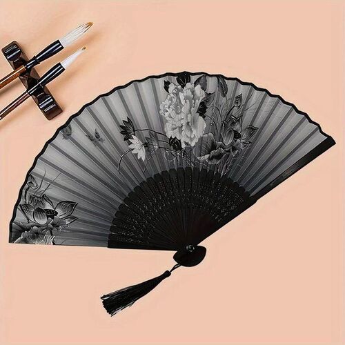 1pc-Multi-colored hand folding fan, bamboo folding fan, hand