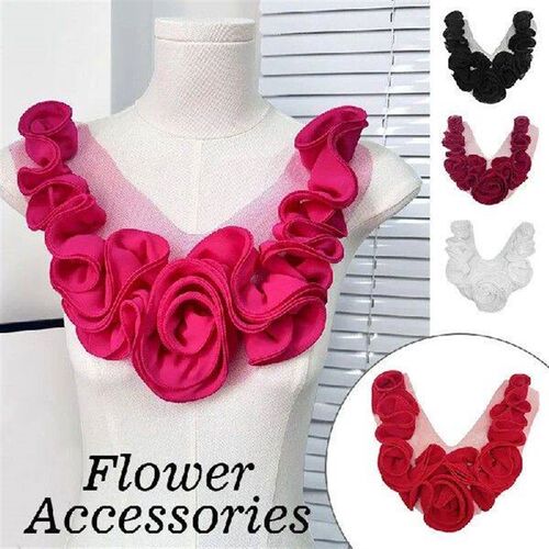 3D Pleated Flower Fabric Patch DIY Evening Dress Clothing