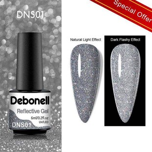 Debonell Reflective Gel Nail Poli Glitter Neon Semi Perman